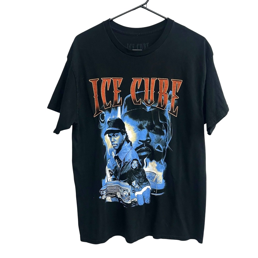Ice Cube Black Graphic Rap Tee L Hip Hop Streetwear‎ Y2K Rapper Music Band Tour